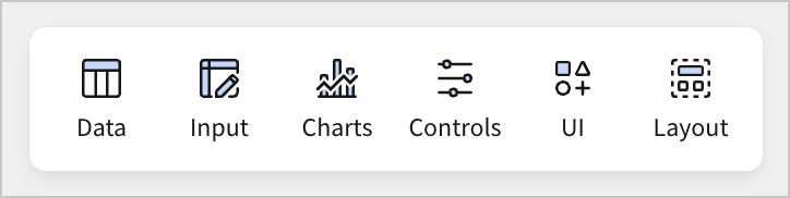 The add element bar shows options for adding data, controls, layout elements, and more to the workbook page.