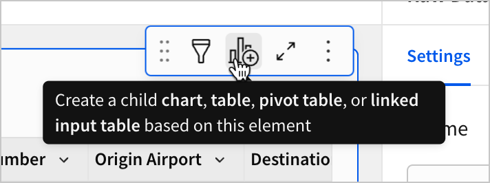 A user selects Create child element from the element menu