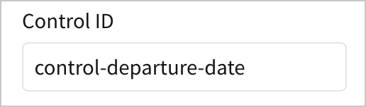 The Control ID value is set to control-departure-date