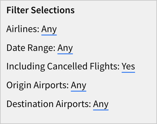 In the text element, the dynamic text entries populate with “Any” or “Yes” depending on the formula