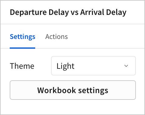 In the editor panel, the Workbook settings option appears