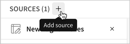 In the Sources, a user selects Add sourcel